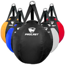 Load image into Gallery viewer, PROLAST Wrecking Ball Heavy Punching Bag for Adults, Hook and Uppercut, Body Snatcher, Boxing, MMA, Muay Thai Training Equipment, Filled, 65 lbs, Rhino Black
