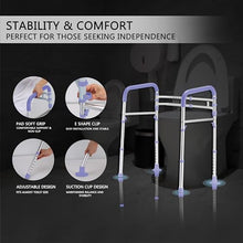 Load image into Gallery viewer, Lianjindun Toilet Safety Rails, Adjustable Toilet Frame for Elderly, Seniors, Handicap &amp; Disabled, Foldable Handicap Toilet Handles Fit Any Toilets（Purple）
