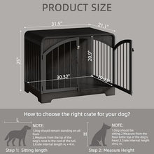 Load image into Gallery viewer, 31.5" Farmhouse Dog Crate Furniture for Small Dogs, Decorative Pet House End Table, Wooden Dog Kennel Furniture Indoor, Black
