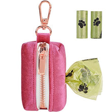 Load image into Gallery viewer, ARING PET Dog Poop Bag Holder, Velvet Doggy Waste Bag Dispenser Attach to Any Leashes, Portable Washable Pet Waste Pouch Dispenser with Metal Zipper

