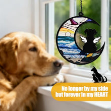 Load image into Gallery viewer, PawSailor Dog Memorial Suncatcher, Memorial Gifts with Sympathy Card &amp; Dog Fur Storage Keychain, Moon Design Gift for Loss of Pet (Sunset)
