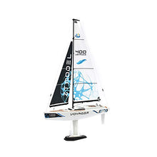Load image into Gallery viewer, PLAYSTEM Voyager 400 RC Controlled Wind Powered Sailboat in Blue - 26" Tall
