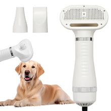 Load image into Gallery viewer, Professional Pet Grooming Dryer Brush – 3-in-1 Dog Blow Dryer with Slicker Brush, Adjustable Temp, Overheat Safe, Salon Quality
