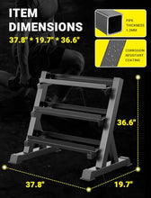 Load image into Gallery viewer, YOLEO Dumbbell Rack - 3 Tier &amp; 5 Tier Compact Weight Rack for Dumbbell  (Rack Only) (STANDARD, Rectangular Frame)
