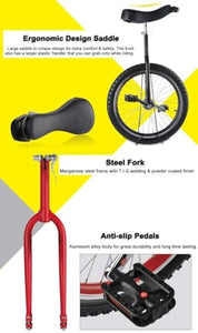 Single Wheel Unicycles Wheel Trainer Unicycle,16/18/20/24in Wheel Outdoor Unicycle Adjustable Seat Exercise Bicycle (24")