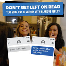 Load image into Gallery viewer, Viral Studios Left on Read - Hilarious Text Message Party Game for Adults | 500 Cards, Fast-Paced Group Fun for Game Nights, Parties, and College Hangouts | Card Set for Friends and Social Gatherings
