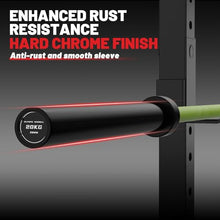Load image into Gallery viewer, 7FT Olympic Barbell 45 lb Barbell 2 INCH 1000lbs Capacity Olympic Bar with Moderate Knurling - Green
