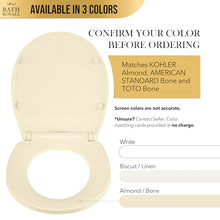 Load image into Gallery viewer, Bath Royale Toilet Seat Upgrade Round BR500-02 Heavy Duty Quiet Close, Durable, Stain-Resistant and Easy to Clean, Fits All Toilet Brands, Executive Series - Almond/Bone
