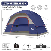 Load image into Gallery viewer, CAMPROS CP Tents for Camping 2/4/6 Person, Waterproof Windproof Dome Tent

