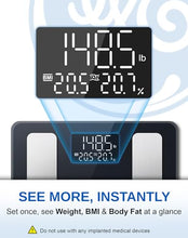 Load image into Gallery viewer, GE Smart Scale for Body Weight: BMI Body Fat Digital Bathroom Scales, 13 Body Composition Monitor Health Analyzer for Home Gym, Bluetooth App Sync, Accurate 400lb Weighing, Black 11inch
