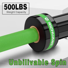 Load image into Gallery viewer, RICHUANG 7ft Olympic Barbell Weight Bar for Weightlifting- 500LBS-Green
