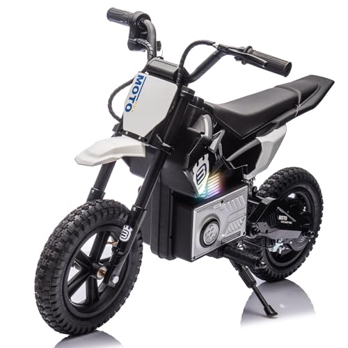 24V Kids Ride On Electric Toy Motocross Motorcycle with High Speed Hub Motor, Shock Absorber - Ages 5-15(Black)
