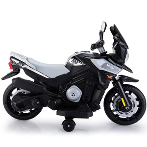 12V Electric Motorcycle for Kids Ride on Toys Motorbike Battery Powered Off-Road Dirt Bikes, Silver