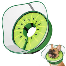 Load image into Gallery viewer, Supet Raised Inflatable Dog Cone After Surgery - Adjustable Recovery Donut Collar with Removable Shield to Stop Licking Wounds &amp; Protect Stitches - Soft Dog Cone Alternative for Medium Dogs (Kiwi,M)
