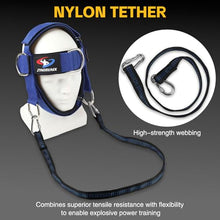 Load image into Gallery viewer, Fitness Neck Head Harness Trainer, Adjustable Chin Strap and Head Harness Strength with Nylon Tether, Neoprene Neck Workout Exerciser for Weight Lifting, Home and Gym Use, Blue
