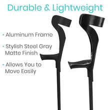 Load image into Gallery viewer, Vive Forearm Crutches (Pair) - Adjustable, Lightweight Arm Crutches Forearm for Adults
