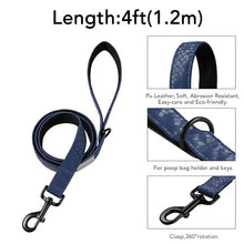 Load image into Gallery viewer, Soft Leather 4ft Dog Collar and Leash Set,Stylish 4ft PU Leather Dog Training Leash, Adjustable Durable Pet Collars with Quick Release Buckle for Large Dogs,Medium Dogs,Terracotta (Blue, 4 feet)

