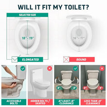 Load image into Gallery viewer, Lunderg Raised Toilet Seat with Handles - Elongated - Easy to Install Toilet Seat Risers for Seniors
