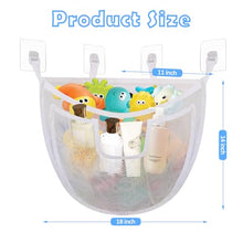 Load image into Gallery viewer, DOCMON Bath Toy Storage, Large Capacity Bath Toy Holder with Bottom Zipper, Quick Release Bathtub Toy Storage with Large Pocket, Corner Mesh Bath Toy Organizer Basket Bin for Bathroom Toys - White
