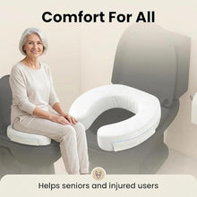 Load image into Gallery viewer, XYRONICA 3" Raised Toilet Seat Cushion, Firm High-Density Foam Toilet Seat Riser, Waterproof Cover, Secure Hook &amp; Loop, Easy-Clean Support, Fits Standard &amp; Elongated Toilets
