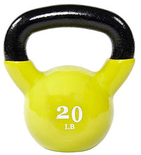 Load image into Gallery viewer, Fitvids All-Purpose Color Vinyl Coated Kettlebell, 5-50 Pounds, Yellow

