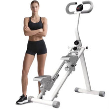 Load image into Gallery viewer, Stair Stepper for Home Gym, Foldable Vertical Climber Workout Machine, Full Body Cardio Machine with Adjustable Handles, LCD Monitor (White)
