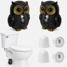 Load image into Gallery viewer, RAINGOWN Black Owl Toilet Bolt Caps Ceramic Dark Academia 2 Pack
