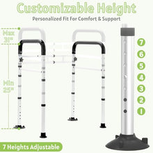 Load image into Gallery viewer, Jesosia Toilet Safety Rails for Seniors - Adjustable &amp; Foldable Medical Toilet Safety Frame - Heavy Duty Stand Alone Toilet Handles Support for Elderly Disabled &amp; Handicap - Fits Most Toilets (380 lb)
