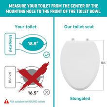 Load image into Gallery viewer, LimLuc Elongated Toilet Seat Risers for Seniors, 2.5 Inch Elevated Toilet Seat with Slow Close, Non-Slip Raised Toilet Seat, 18.5" Fit for Elongated Toilet, White
