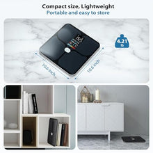 Load image into Gallery viewer, ABLEGRID Body Fat Scale,Digital Smart Bathroom Scale for Body Weight, Large Color Display Screen, 22 Body Composition Metrics BMI, Water Weigh, Heart Rate, Baby Mode, 400lb, Rechargeable
