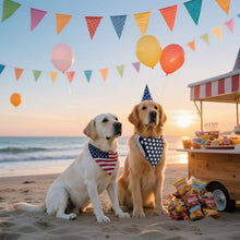 Load image into Gallery viewer, Dog Bandanas XLarge 2PCS in Storage Box, Reversible American Flag Pet Scarf for Boy and Girl, Washable, Adjustable Bandana for Dogs, 4th of July Patriotic Bandana for Large and Extra Large Dogs
