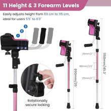 Load image into Gallery viewer, Crutches for Adults 3-Angle Adjustable Forearm Crutches Non-Slip Handles with EVA Elbow Support
