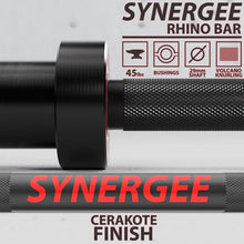 Load image into Gallery viewer, Synergee 45lb Rhino Power Bar Cerakote Finish Barbell. Rated 1500lbs for Powerlifting - Deadlift - Squat - Bench Bar
