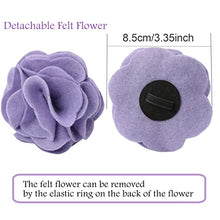 Load image into Gallery viewer, ARING PET Velvet Dog Collars, Purple Soft Pet Collar with Detachable Felt Flower Metal Buckle for Puppy Small Medium Large Boy Girl Dogs-XL
