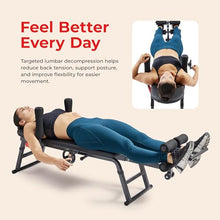 Load image into Gallery viewer, Sunny Health &amp; Fitness No-Hang Traction &amp; Stretch Decompression Table for Back Pain Relief, Adjustable Stretch Bench, 400 LB Capacity
