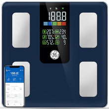 Load image into Gallery viewer, GE Smart Scale for Body Weight, BMI, Fat, Muscle Mass, Digital Bathroom Scales 500lbs Bluetooth 11.8" Large Platform Weighing Machine Health Monitor with App, Dark Blue
