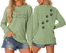 Load image into Gallery viewer, Sorry I'm Late I Saw A Dog Sweatshirt Women Funny Dog Lover Shirt Casual Crew Neck Long Sleeve Pullovers Lightweight

