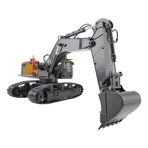 Remote Control Excavator Toy, 1:14 Scale Remote Control Digger with Metal Shovel, 22 Channel RC Excavator with Lights & Sounds