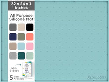 Load image into Gallery viewer, 32x24x1” XL Dog Food Mat - All Purpose Under Sink Liner, Washer and Dryer Covers for The Top, Silicone Griddle Mat for Blackstone - Raised Edges Dog Mat for Food and Water Prevent Spill, Waterproof
