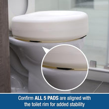 Load image into Gallery viewer, HealthSmart Enhanced Comfort 5" Raised (Round) Toilet Seat Risers for Seniors 5 Slip Resistant Pads
