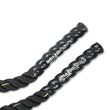 Load image into Gallery viewer, Amazon Basics Battle Rope for Home Gym, Strength Training, Cardio Fitness, Indoor &amp; Outdoor Workout, Exercise Training Equipment, Muscle Toning, 2 Inch Diameter x 30 Feet Length, Black
