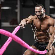 Load image into Gallery viewer, 1 inch 30ft Pink Battle Rope Workout Rope Battle Ropes for Home Gym Exercise for Working Out for Exercise Training Weighted Workout
