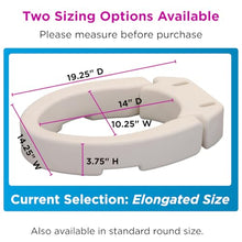 Load image into Gallery viewer, NOVA Medical Products Hinged Toilet Seat Riser Lift Up and Down Raised Toilet Seat For Under Seat For Elongated Seat Color, White, (Pack of ), 1 Count
