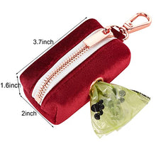 Load image into Gallery viewer, ARING PET Dog Waste Bag Dispenser, Soft Velvet Doggy Poop Bags Holders Attach to Any Leashes, Portable Washable Christmas Pet Waste Pouch Dispenser with Metal Zipper
