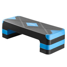 Load image into Gallery viewer, VEVOR Aerobic Exercise Step Platform, 28-Inch Workout Aerobic Stepper, Height Adjustable Fitness Training Step Deck Trainer with 4 Risers, Non-Slip Surface Bench for Home Gym Cardio Strength, Blue
