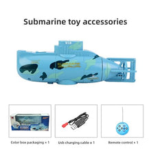 Load image into Gallery viewer, Tsiodot Mini RC Submarine Waterproof Remote Control Boat Underwater Diving Fish Tank Toy（Blue）
