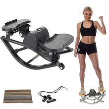 Load image into Gallery viewer, Rock Stepper Cardio Machine for Home Workouts | Low-Impact Fat Burner &amp; Glute Toner with Digital Monitor | 15-Min Quick Silent Stepper, Includes Anti-Slip Mat &amp; Side-to-Side Motion (Black)
