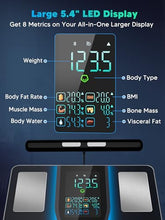 Load image into Gallery viewer, LOFTILLA Smart Scale for Body Weight, 8-Electrode Bluetooth Bathroom Scale with BMI Body Fat Muscle Mass, 50+ Full Body Composition Metrics, High Accurate Scales with 5.4" Large LED Display Black
