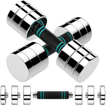 Load image into Gallery viewer, LIFERUN 10lb Steel Adjustable Dumbbell Set of 2, Free Weights Dumbbells Set, Non-Slip and Comfortable Foam Handle, Adjustable Dumbbells Weights Set for Home Gym Office Exercise
