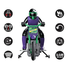 Load image into Gallery viewer, LEXiBOOK RC18, Crosslander Radio Road Motorcycle, up to 12km/h, Perfect Balance, Light Effects
